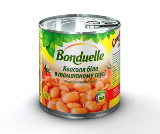 Новый Квасоля бiла в томатному соусi Bonduelle, жб, 425 мл A
