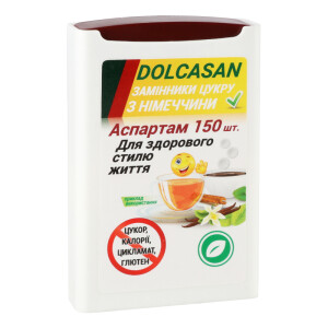 Замінник цукру DOLCASAN (на основі Ацесульфаму К та Аспартаму), 150 табл.